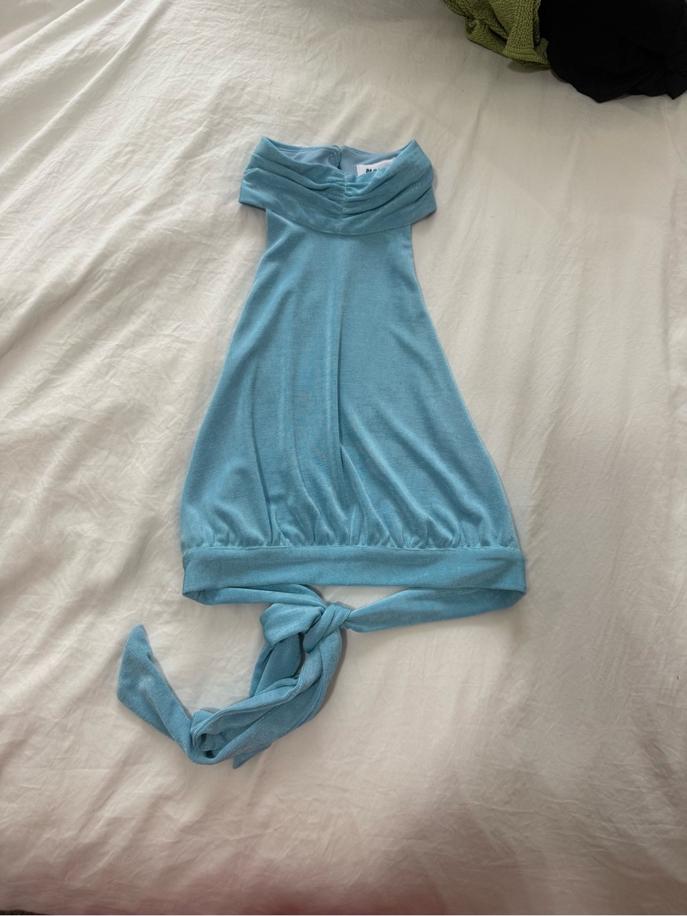 Princess Polly Aqua Ruched Halter Crop Top